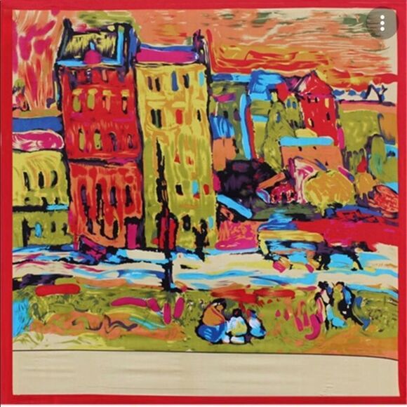 Vintage Silk ? Scarf by ADRIENNE VITTADINI Size 90X90 CM 35.5X35.5 INCHES main image 8